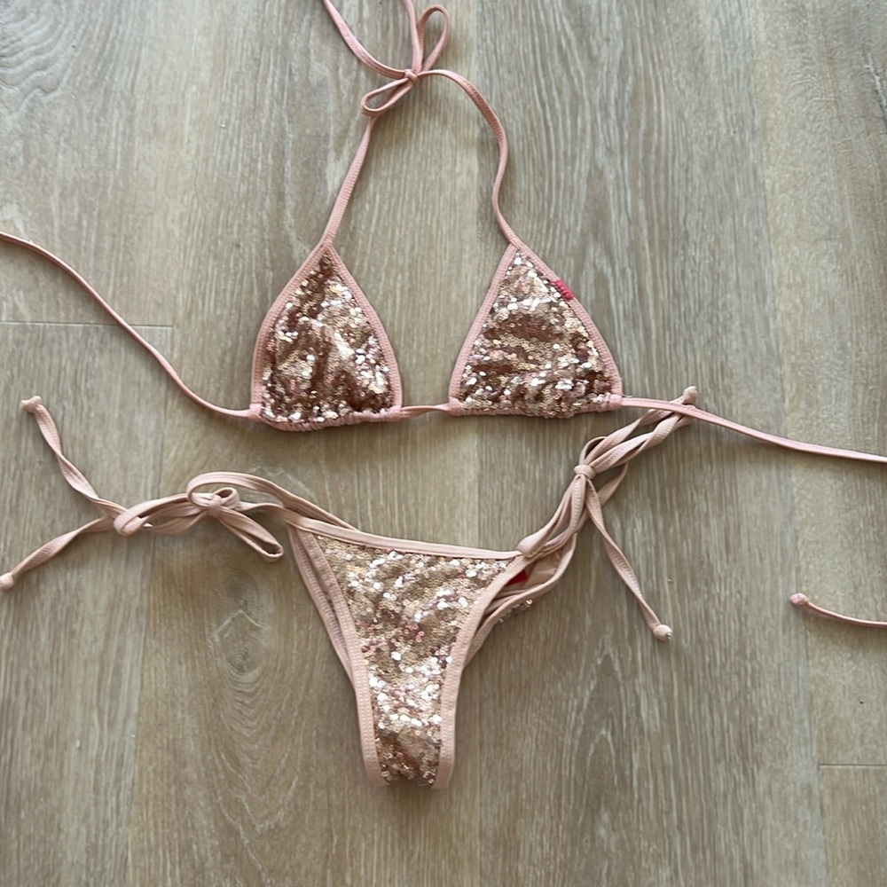 Rose Gold Sequin Bikini S/M